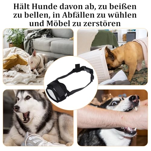 3 Stück Maulkorb Kleine Hunde Schwarzer mit Klettverschluss, Verstellbarer Giftköderschutz Hund zum Verhindern von Beißen, Bellen und Kauen für Hundemaulkorb für Kleine Hunde(Klein)