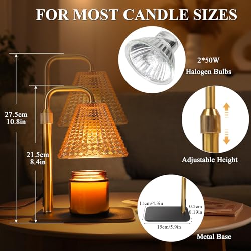 Candlewarmerlampwithtimeradjustableheightcandlewarmerdimmableelectricwaxwarmerlampforjarcandleswithuniquelampshadehomedecorhousewarminggiftswith2bulbsgolden  Urban Country Home Decor Candle warmer lamp with timer adjustable height candle warmer dimmable electric wax warmer lamp for jar candles with unique lampshade home decor house warming gifts with 2 bulbs golden  urban country home decor