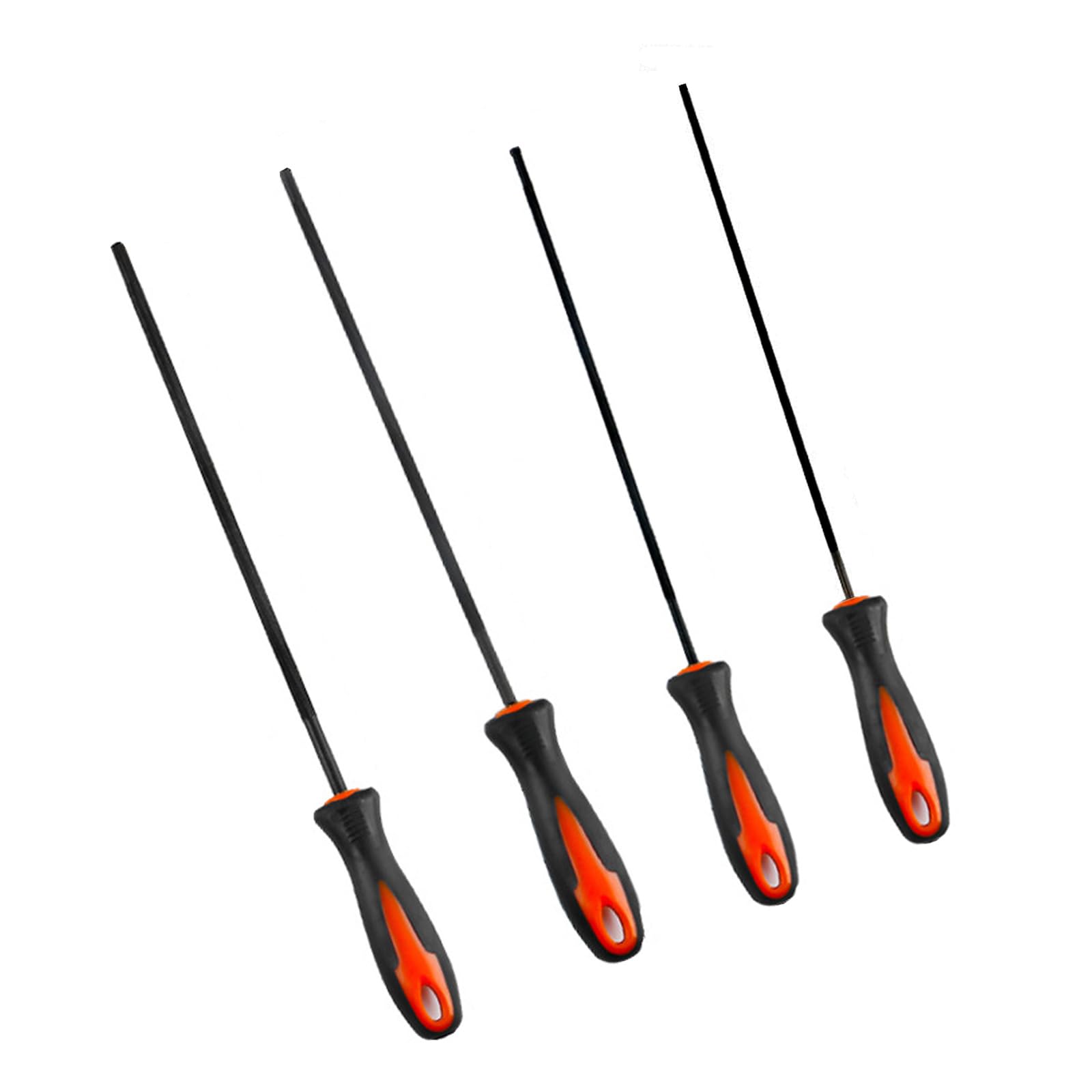 Apglsxy Chainsaw Sharpening 4 Round Files With Ergonomic Grip & Pouches For 3.2Mm 4.0Mm 4.8Mm 5.5Mm Cut Chain Maintenance Tool Chainsaw File Set With Storage Pouches