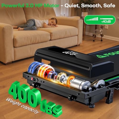 Image of 5 in 1 Foldable Treadmill, 7.5 MPH Treadmills for Home with App Compatible, Treadmill with 10% Incline, 3.0HP Brushless Drive, Remote Control and LED Display, 12 HIIT Programs, 400 LBS Capacity