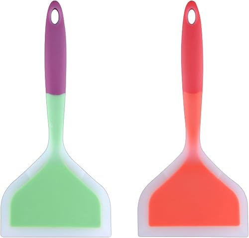 2 piezas de silicona para panqueques, espátula ancha, espátula antiadherente, espátula frita para pescado, espátula ancha y flexible de silicona disponible en Yaxa El Salvador