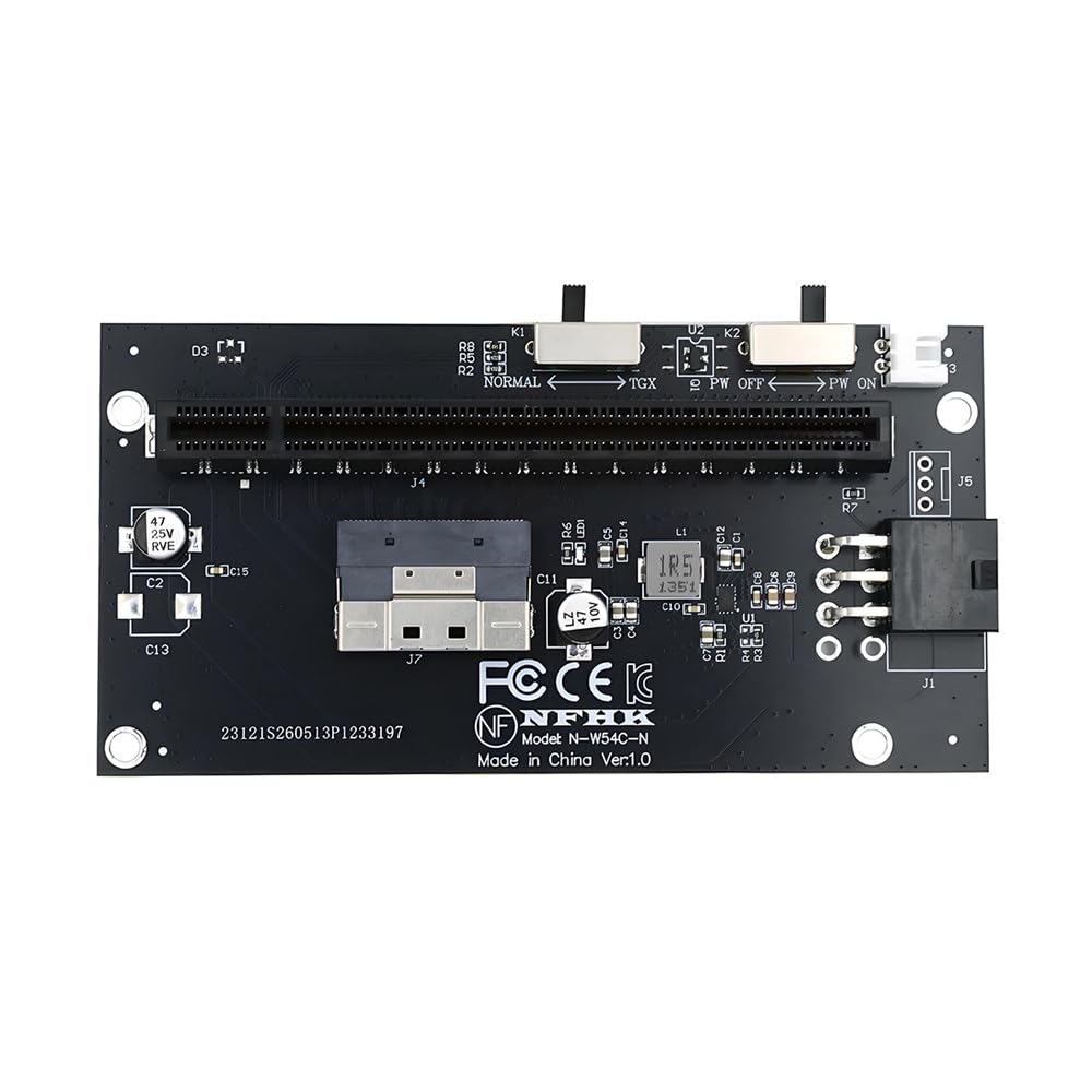 Xiwai Slimline 8X SFF-8654 74Pin to PCI-E 16x Adapter with PCIE 6Pin Power