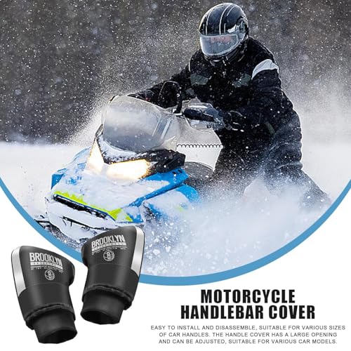Gants de moto et manchons de guidon réfléchissants avec doublure thermique hiver - 2