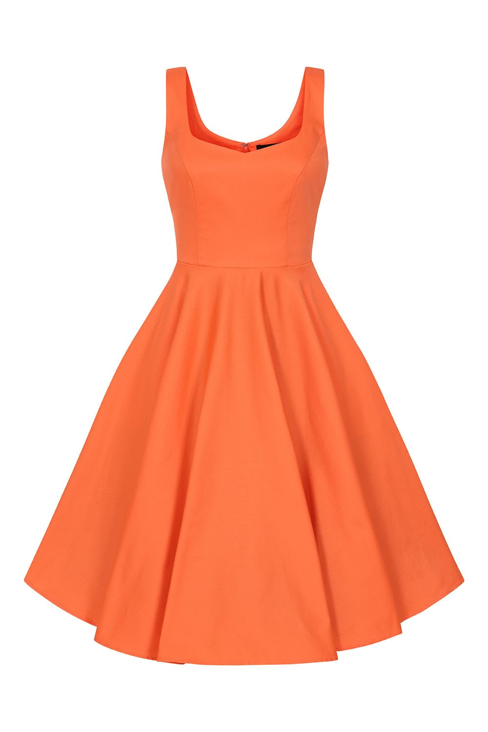 Heidi Cotton Satin Midi Dress - Hell Bunny - Orange - Size 4XL