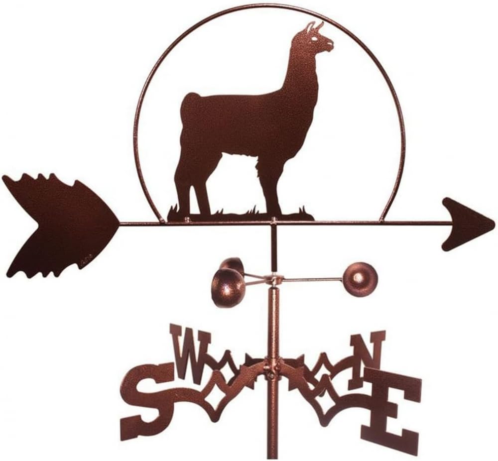 TAXXII Weather Vane Animal, Decoion Weathervane, Wind Direction Indicators Kit Outdoor Garden Lawn Metal Bracket Vane-Alpaca