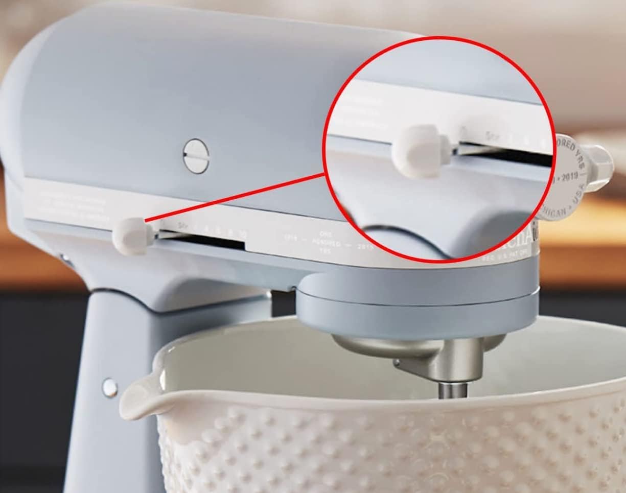 Set of 2 Stand Mixer White Plastic Lock Lever Knob and Speed Control Knob New Replacement Parts for Kitchen Aid