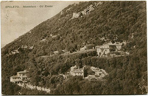 1926 Spoleto Monteluco Eremi monte paese alberi Marradi Trieste FP B/N VG Cartolina Postale