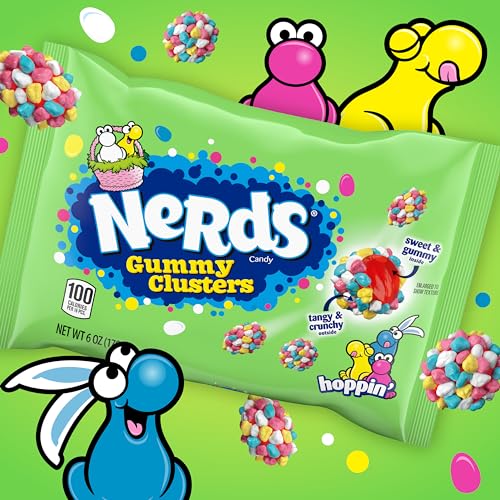 Image of NERDS Hoppin' Gummy Clusters, Springtime Easter Candy, 6 oz