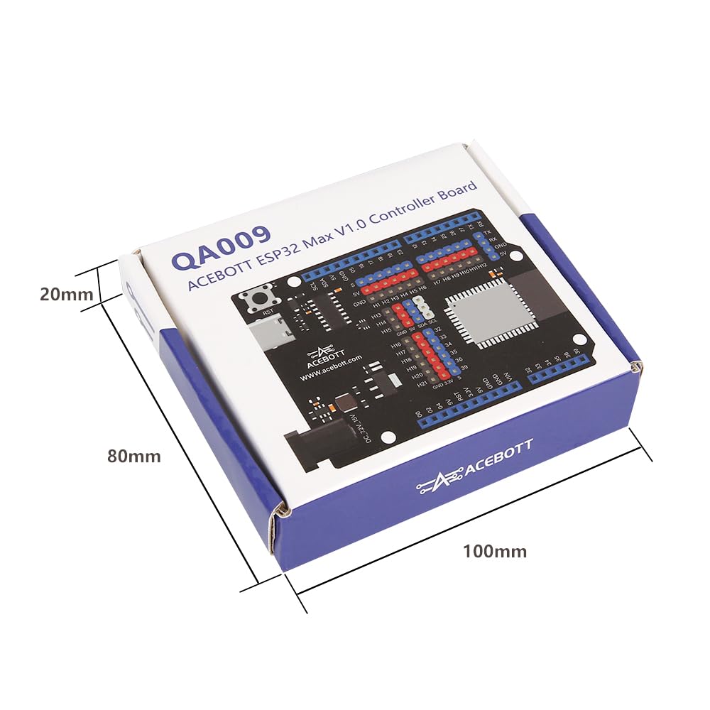 ACEBOTT ESP32 Płytka rozwojowa Max V1.0, kompatybilna z Arduino USB-C WiFi Bluetooth MicroPython, zestaw do kodowania robotyki domowej, STEM Mini PC/moduł konsoli do gier dla nastolatków i twórców
