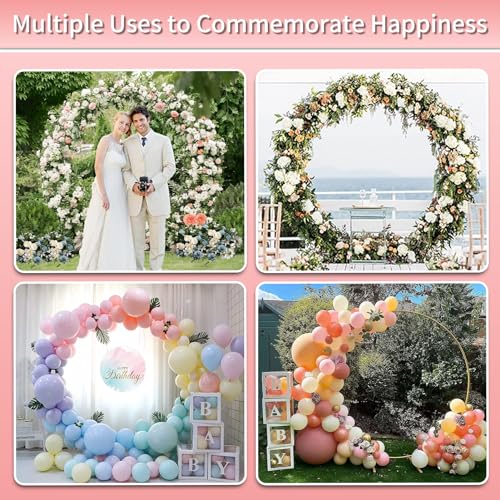 Image of Bazen Round Arch Backdrop Stand Metal 7.5FT Wedding Circle Backdrop Stand