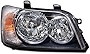 HEADLIGHTSDEPOT Halogen Black Headlight Compatible With Toyota Highlander 2001-2003 Includes Right Passenger Side Headlamp