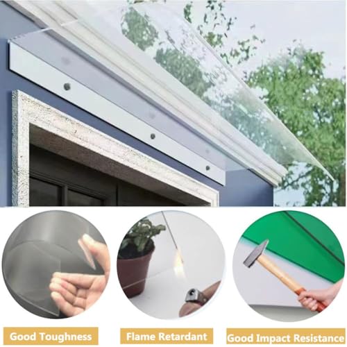 Auvent transparent en polycarbonate pour habiller la façade de maison