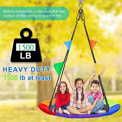 9M W012-A Stainless Steel Hanger With Smooth Swing Bearings, Heavy Duty 180°+360° Swivel Swing Hook, 1500 Lb Capacity Playground Yoga Hammock Chair Rope thumb #6