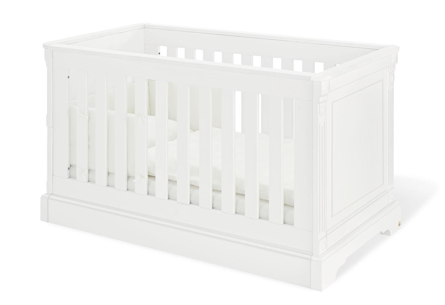 Pinolino Emilia Ensemble 2 pièces pour chambre d'enfant avec lit d'enfant et commode à langer extra-large en MDF Blanc mat