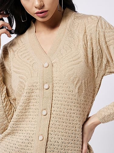 Image of Modeve Self Print Long Sleeves Winter Sweaters for Women||Winterwear||