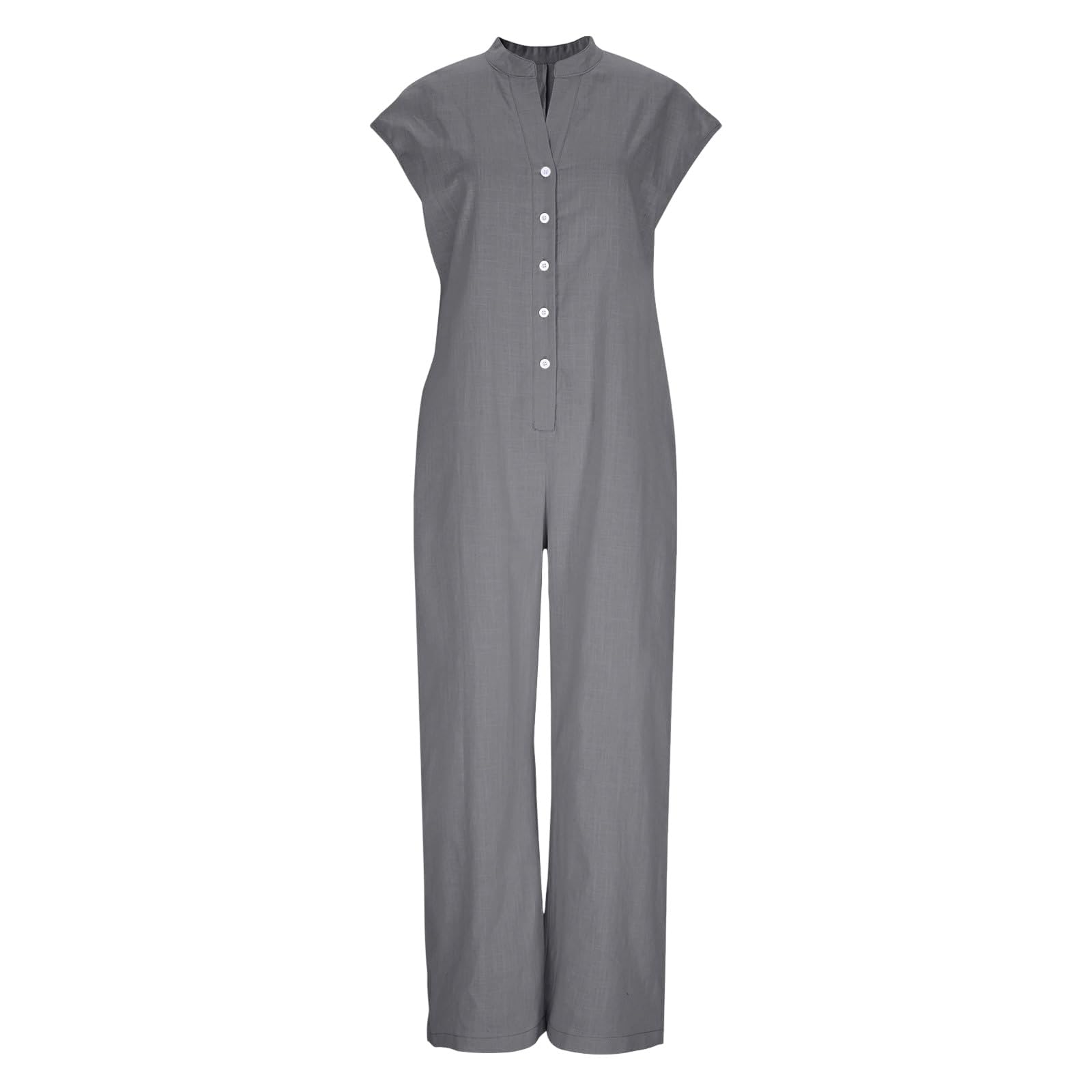 Salopette Donna Jeans Sciolto in Denim Overall con Tasche Gambe Grandi E Stampa Floreale Tuta Intera Lunga Moda Casual per Uscite Quotidiane E Tempo Libero Jumpsuit con Tasche Spiaggia Vacanza