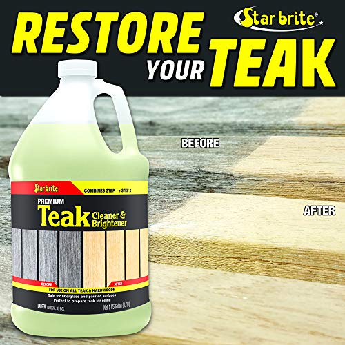 Image of STAR BRITE Teak Cleaner & Brightener, Restore Weathered Wood, 128 OZ (094900)