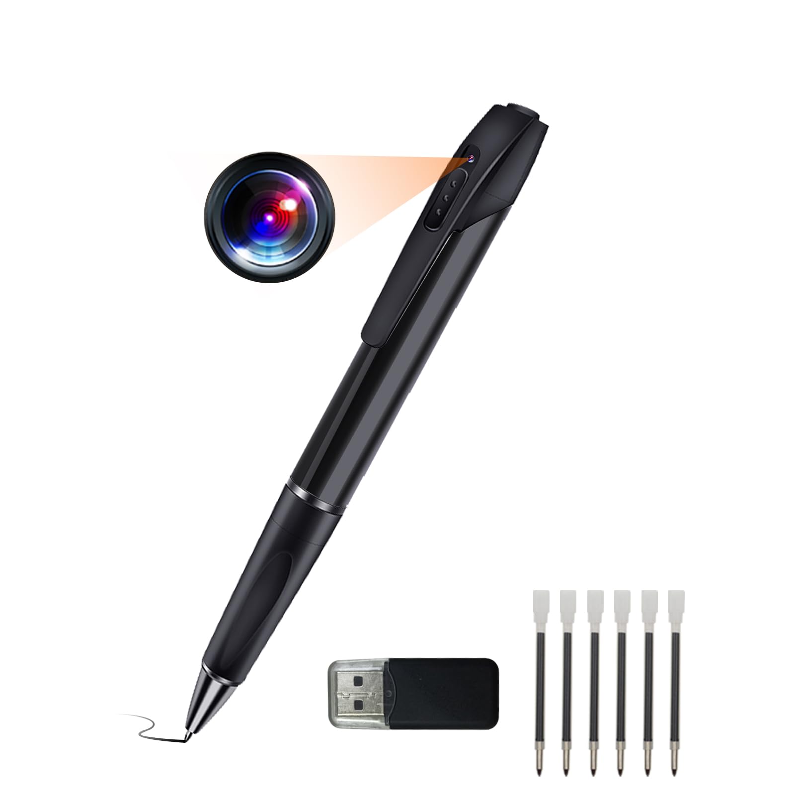 MDCGN 1080P Mini Spy Camera Pen Hidden Cameras Small Nanny Cam with Video Recording, Photo Taking Portable Video Recorder for Home, Office, Meeting, Study