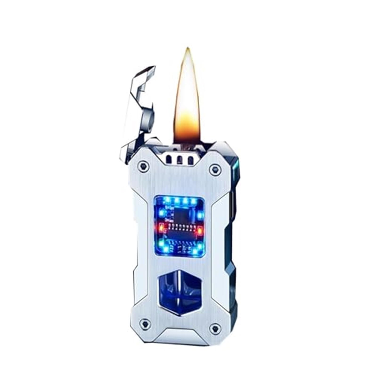 Smart Sensor Windproof Kerosene Lighter with Metal Material Transparent Movement Transparent Oil Tank refuelable Mens Gift Kerosene not