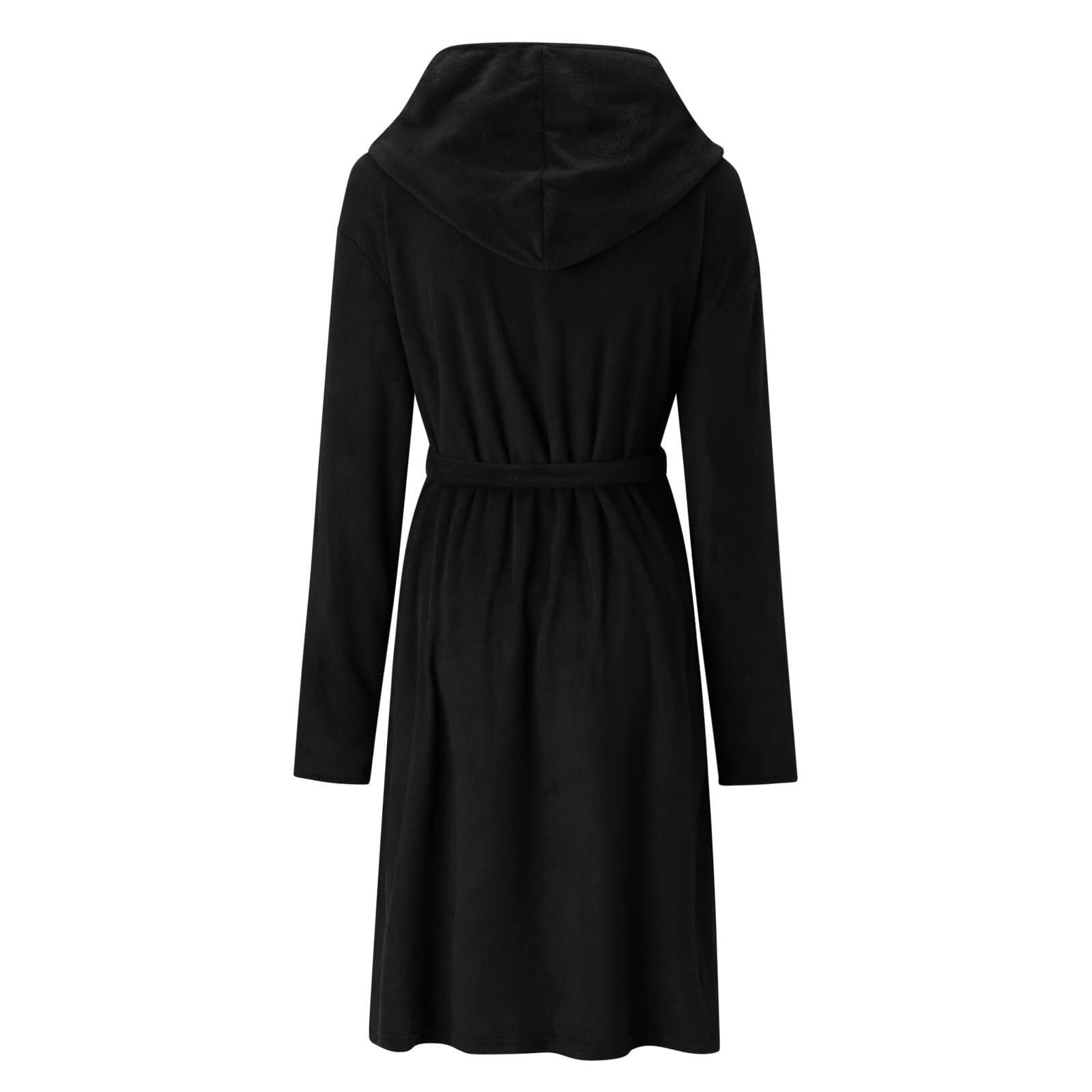 Accappatoio in pile casual con cappuccio da donna leggero