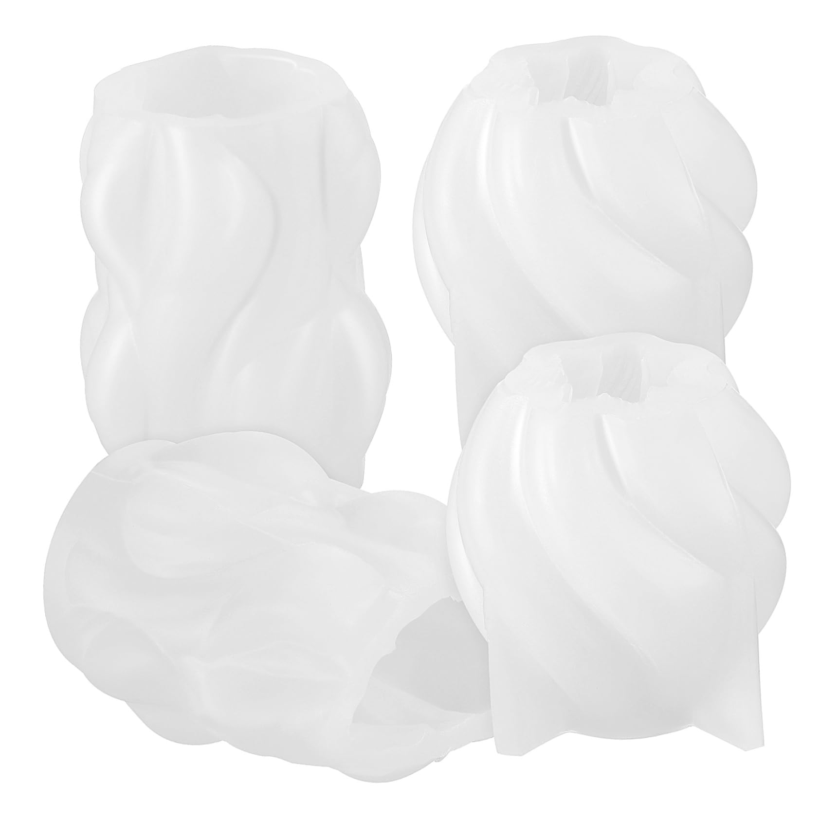 Molde de Silicona para Velas Forma Ondulada 4 Piezas para Fabricación de Velas y Jabón, Fácil Desmoldeo y Buen Efecto Decorativo para DIY