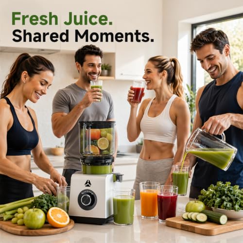 Image of AAOBOSI 3-in-1 Cold Press Juicer Machine, 6.5 inch Wide Chute, Slow Juicer Designed for Faster Juicing with Whole Fruits & Veggies, Easy to Clean and Clog-Resistant, for Nut Milk & Sorbet