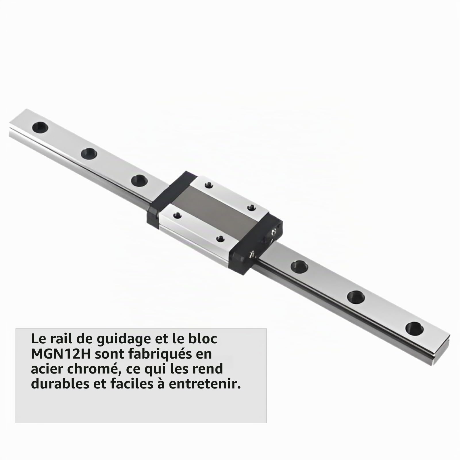 MGN12 Mini rail de guidage linéaire 300mm avec 1 pièce MGN12H blocs de roulements de rails linéaires pour DIY Imprimante 3D et Machines CNC