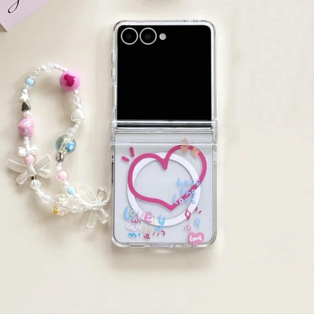 Coque Galaxy Z Flip7 graffiti avec chaîne et support magnétique chic - 8