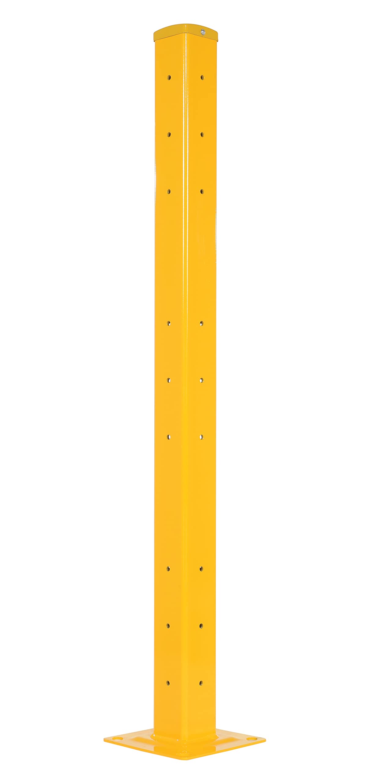 Vestil GR-F3R-BO-TP60-YL Steel Rigid Tube Post Bolt On Style 53.875 In. For 3 Ribbed Bolt On Style Guard Rails Yellow