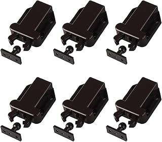 6Pcs Touch Release Catch Latch, Push to Open Door Catches for Cupboard Touch Release Open Door, Automatic Pop-up Function Cabinet Lock with Screws(Brown)