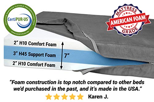 Big Barker Sleek Orthopedic Dog Bed - 7” Dog Sofa Bed for Large Dogs w/Washable Microsuede Cover - Sleek Elevated Dog… - Image 3