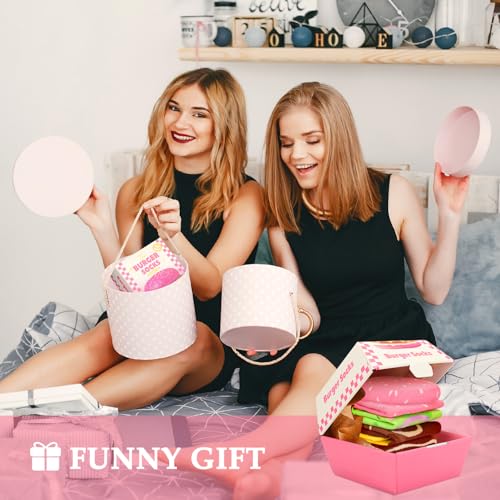 Image of Funny Donut Burger Food Socks Box, Crazy Socks for Women Teen Girls, Birthday Christmas Stocking Stuffers Gag Gifts