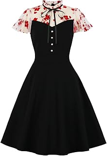 Women's Vintage Polka Dot 1950s Audrey Retro Rockabilly Prom Dress 50's 60's A-Line Cocktail Party Swing Dress - Buy now