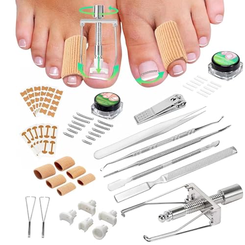 Kit profesional de tratamiento de uñas encarnadas, herramientas de podología con correctores, lima de uñas y levantador, parches para aliviar el dolor, corrector de uñas curvadas para mujeres y