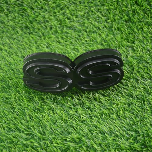 Image of 1Pc 1970 Chevy Chevelle El Camino Super Sports SS Front Grille Emblem with Retainers Replacement for SS (Matte Black)