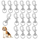 TIESOME 16 Stück Karabiner Hundeleine,360°Bolzen Karabinerhaken mit Drehgelenk Karabinerhaken Bolzenkarabiner Drehbare öse Wirbelkarabiner Silber für Hundeleine Bergsteigen Schlüsselbund