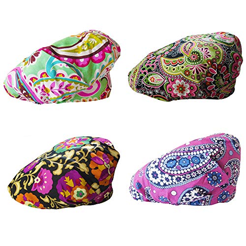 JoyRing 4 Pack Elastic Bouffant Working Caps with Sweatband