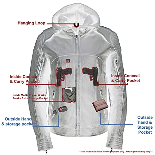 Image of Milwaukee Leather Women's Premium Leather Motorcycle Riding Jacket With Removable Hoodie Liner