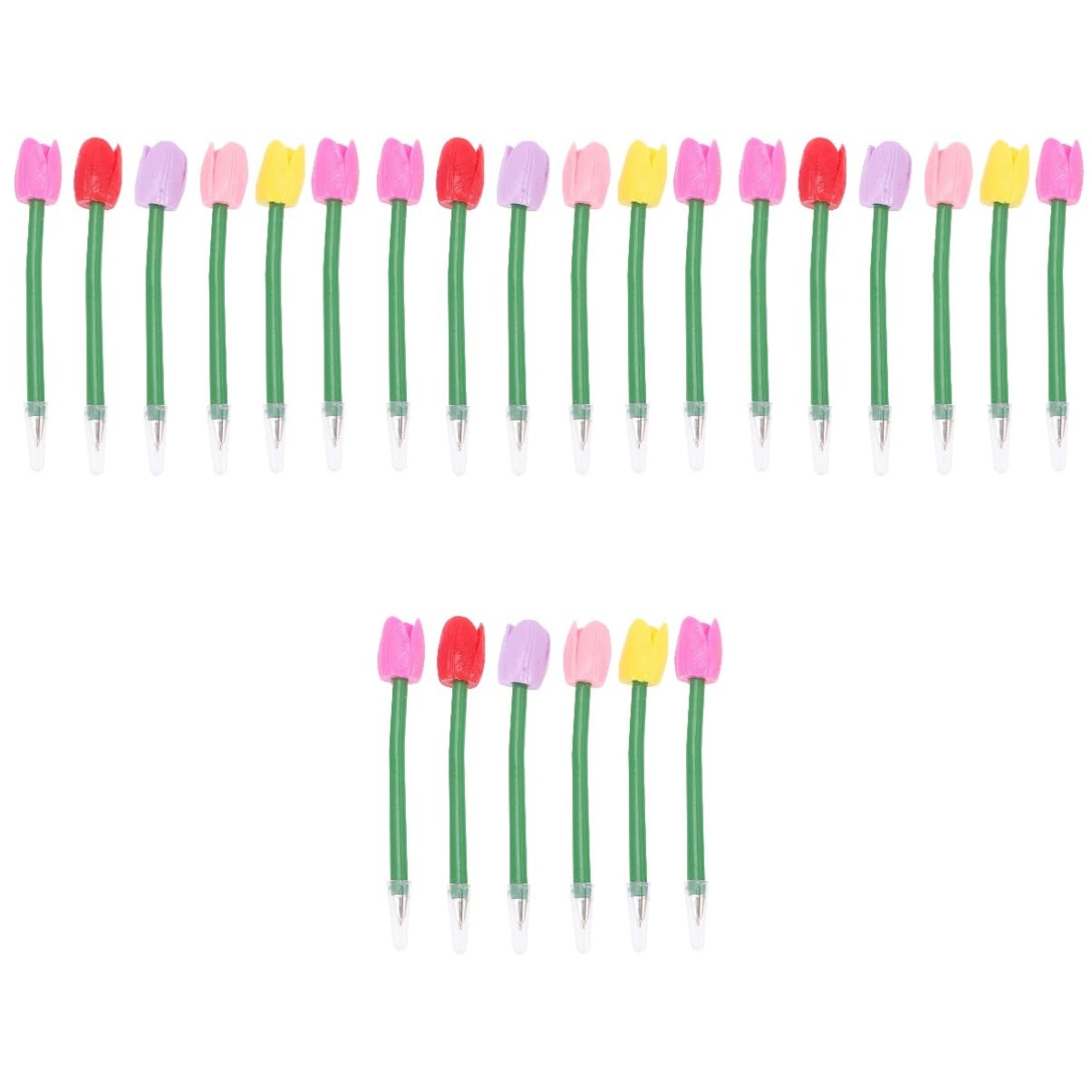 4 Set Penna A Sfera Tulipano Pianta Evidenziatori Penne Floreali Che Cambiano Penne Gel Retrattile Matite Floreali Trasparente Penna A Più Colori Plastica 6 Pezzi * 4
