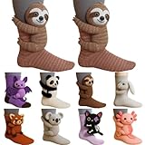 3D Stricksocken mit Tieren,Animal Socks,Handgehäkelte Tiersocken, Weihnachten Weihnachtsstrümpfe,Winter Warme Umarmung Kuschelsocken Damen Weihnachtsgeschenke Herren Weihnachten Männer Damen Socken