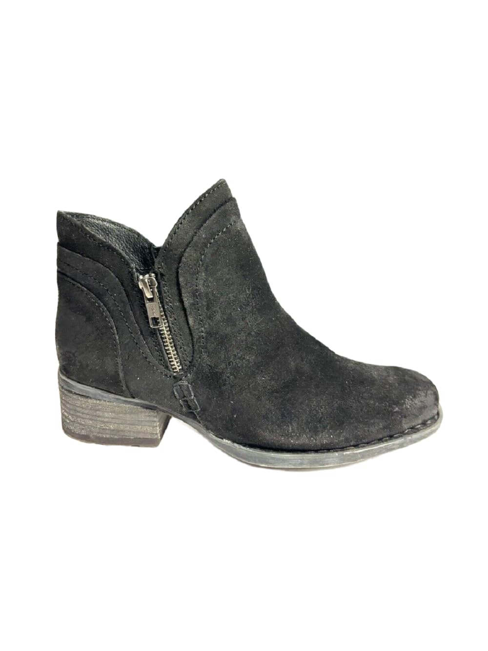 BORN Womens Malta II Zipper Suede Booties Black 7 US