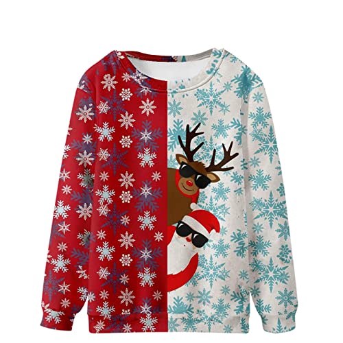 Moletom masculino de Natal com gola redonda feio engraçado unissex 3D camisa manga longa gola redond