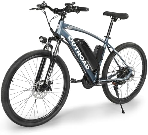 MarKnig Electric Bicycle for Adults, 26” Mountain E-Bike with 432Wh Removable Battery, 350W Peak Motor, 50KM, 20MPH, 21 Speed Commuting Electric Mountain Bike with LED Display, Dual Disc Brakes