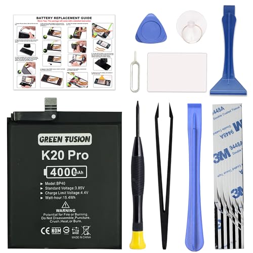 Image of GREEN FUSION for Mi 9T Pro & Redmi K20 Pro Replacement, with Video Tutorial, BP40 Battery for Mi 9T Pro & Redmi K20 Pro, with Installation Instruction & Repair Toolkit