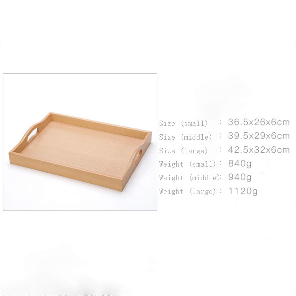 Plateau Rectangulaire en Bois, Accessoires pour Service À Thé Japonais, Plateau Multifonction Portable en Bois pour Tasse À Thé, Plateau en Bois pour Aliments (Grand)