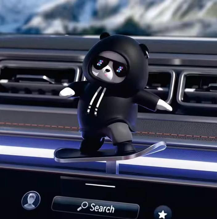 Image of Car Slidder Panda | Dashboard Decoration Sliding Skateboarding Toy | Cute Moving Panda Ornament Funny Wobble Toy for Dashboard, Cool Sliding | Emporium Bear Car Accessories (Panda Toy)