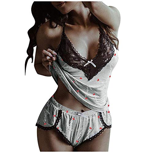 Soutien-gorge G-string lingerie pyjamas satin col en V sexy