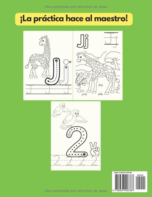 Miniatura 2 de Colorea, Traza y Aprende libro de aprendizaje y actividades para repasar y escribir los números y letras - libros para colorear para niños de 2 a 4