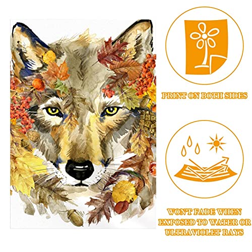Drapeau de jardin en polyester pongé résistant imprimé double face automne - 2