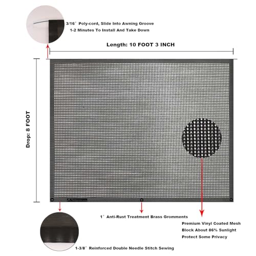 Image of RV Awning Mesh Sun Shade Screen for Motorhome Camper Trailer Sunshade